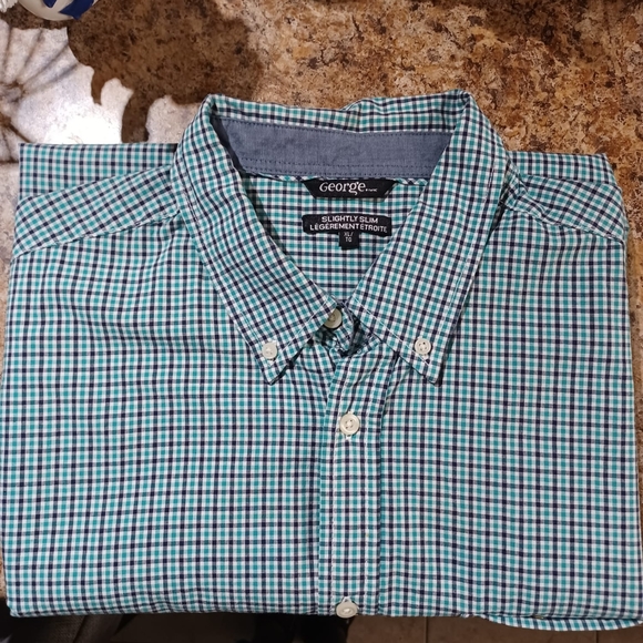 Green and Blue George Dress Shirt XL - Picture 1 of 6